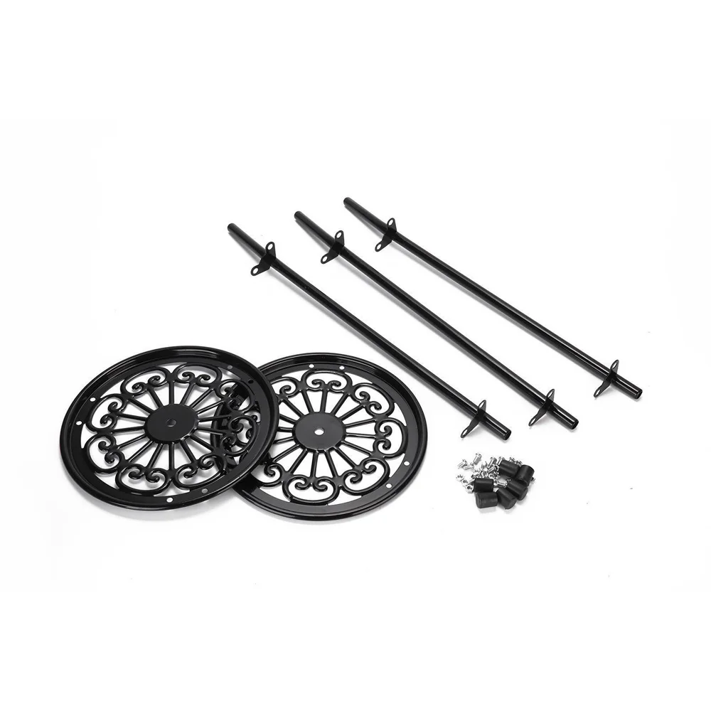 

Metal Plant 2 Tier Stand Shelf Black/White Elegant Display Garden Balcony Flower Pot Shelf Rack Holder Home Indoor Decor