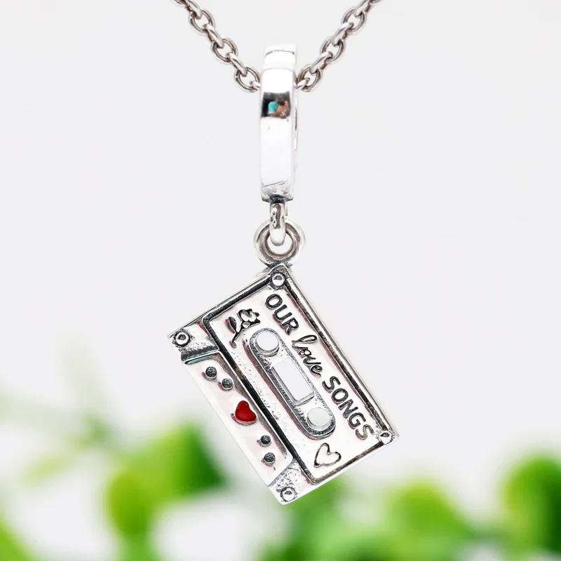 

New 925 Sterling Silver Charm Bead Nostalgic Cassette Fits Original Pandora Bracelets DIY Jewelry