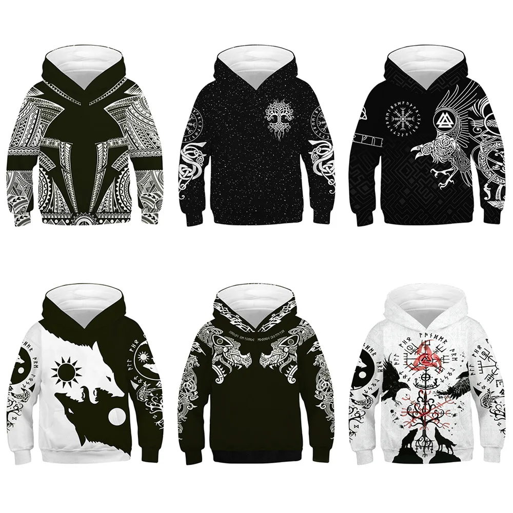 Autumn Winter Children's Hoodies Coat 3D Printed Kids Sweatshirts Child Teen Sport Tops Sportwear 5-14y Boy Girls Hooded Sweats