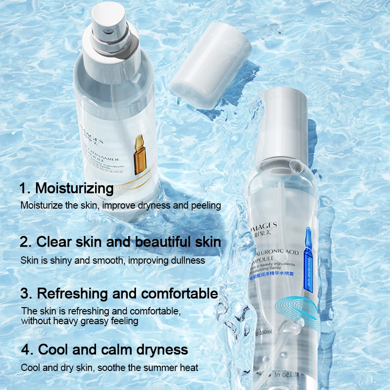 

150ml Niacinamide Beauty Essence Water Spray Hyaluronic Acid Moisturize Whiten Face Serum Deep Nourish Anti Wrinkle Pore Shrink