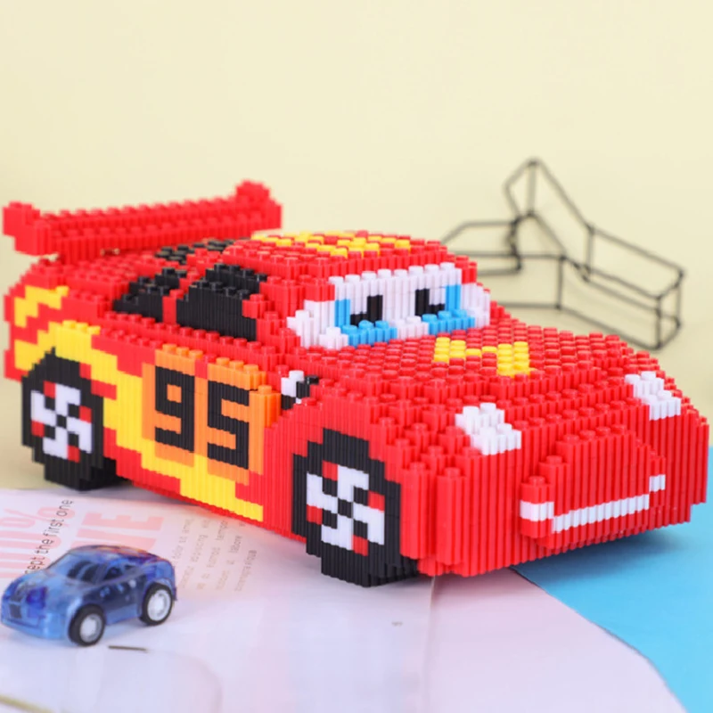 

2900PCS+ Connection Blocks Cartoon Car 3D Model Mini Diamond Building Brick 8664s DIY Assembly Toys for Boy Children Gifts