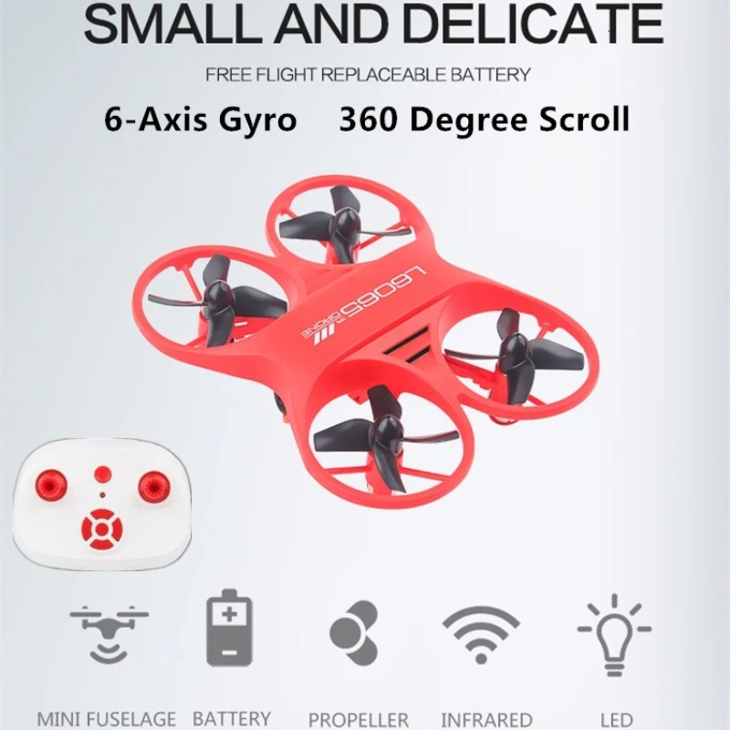 

Мини-Квадрокоптер с дистанционным управлением 6-Axis Gyro 360 градусов туалетной бумаги с светодиодный светильник может летать в помещении инфра...