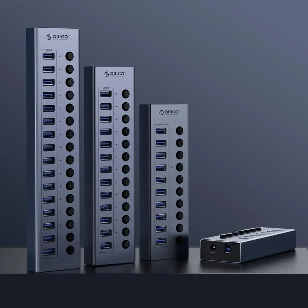 USB-Концентратор ORICO алюминиевый Многоскоростной 7 10 13 16 портов USB-сплиттер с