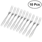 Вилка для фруктов, 10 шт., из нержавеющей стали Десертные Вилки для торта, золотистая, мини-вилка, для тортов вечерние, вилка для улиток, для ресторанов