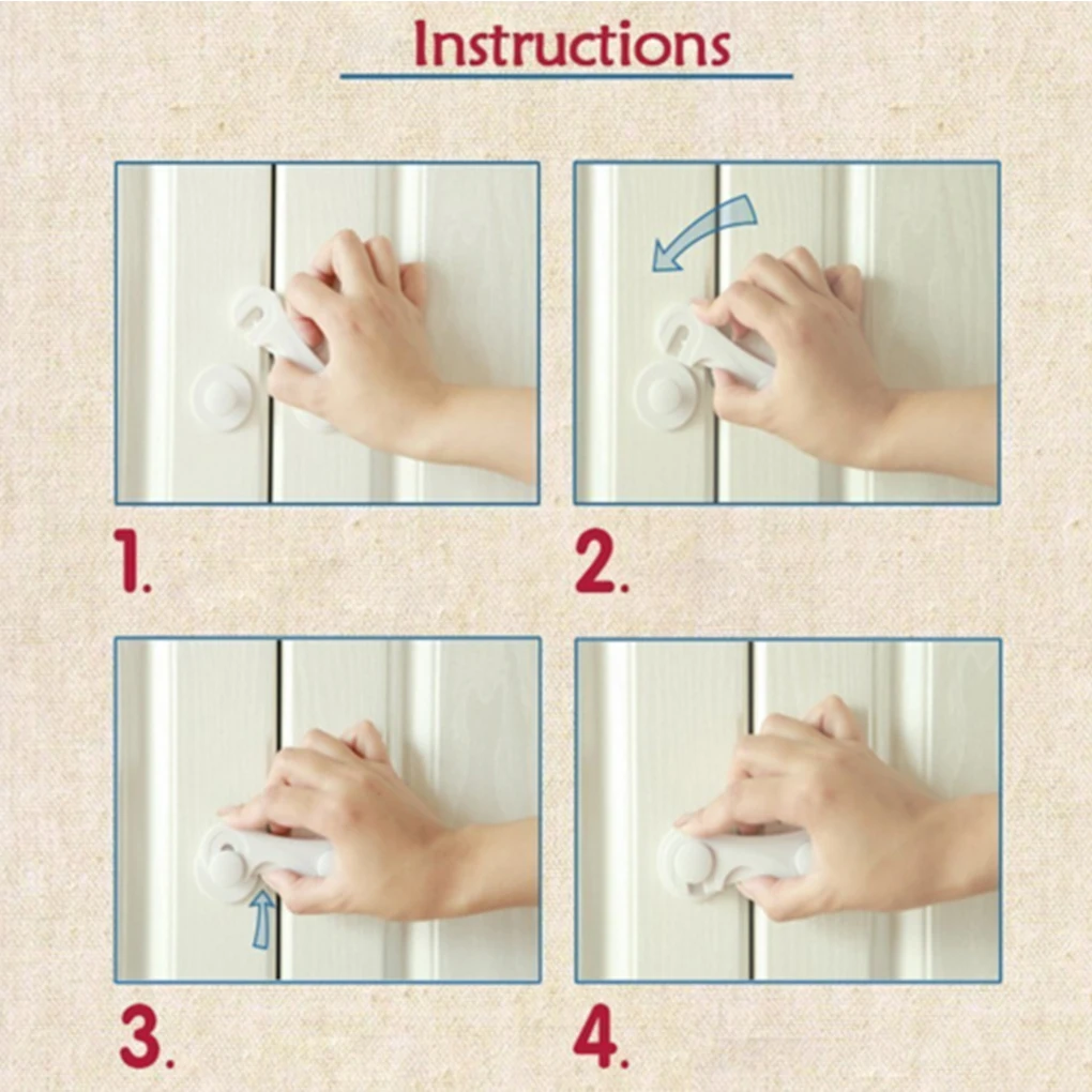 Пластиковые замки для дверей и ящиков детской безопасности однотонные