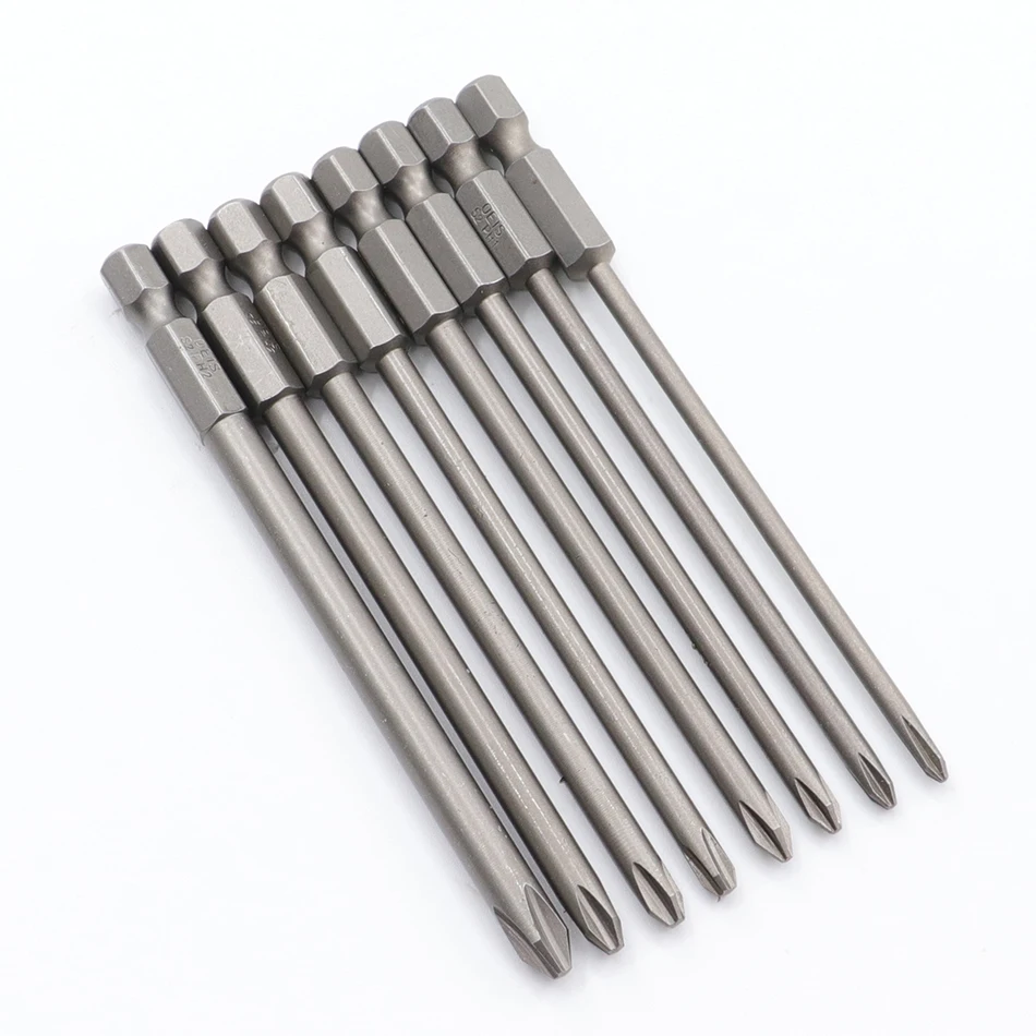 8 шт. 100 мм бита для Отвертки Phillips с магнитом PH0 PH1 PH2 отвертки S2 легированная сталь |