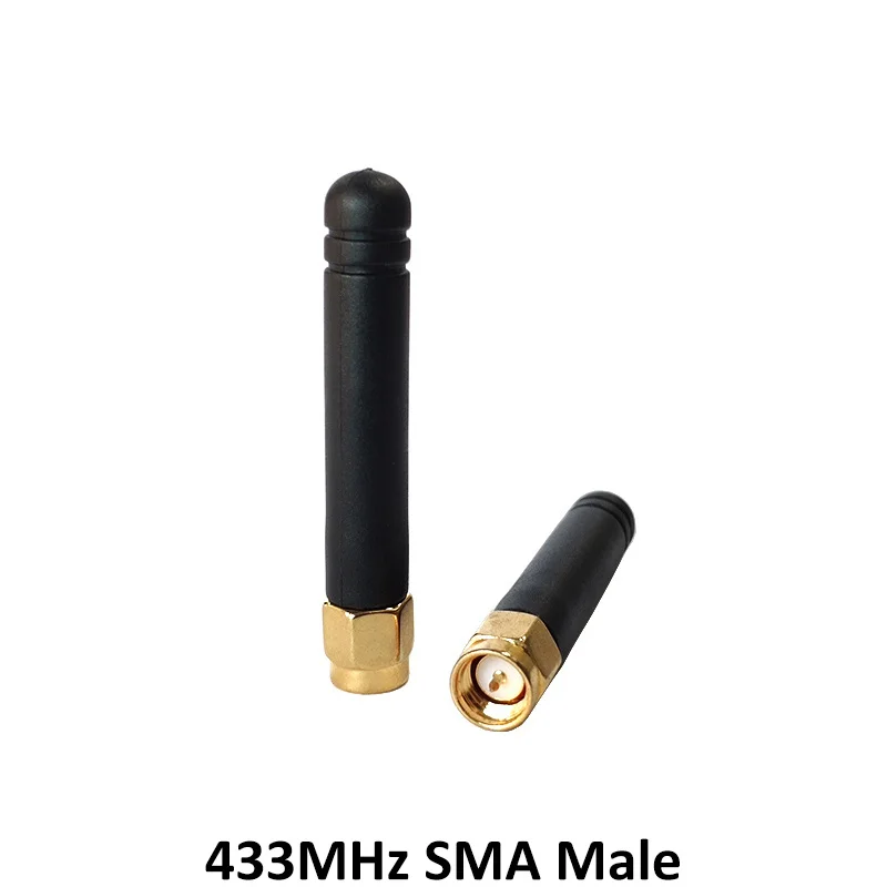 GRANDWISDOM 1-2pcs 433mhz antenna 3dbi sma male lora antene pbx iot module lorawan signal receiver antena high gain | Мобильные