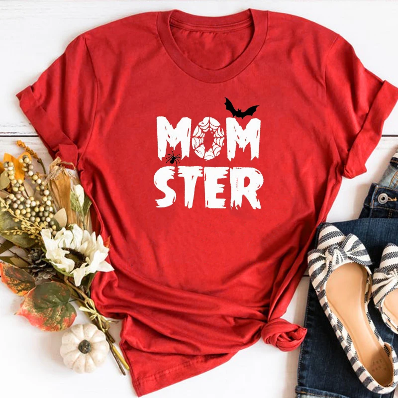 

Футболка для Хэллоуина с изображением монстра, новинка 2021, рубашка для Хэллоуина, забавная Осенняя Женская одежда, футболки с графическим п...