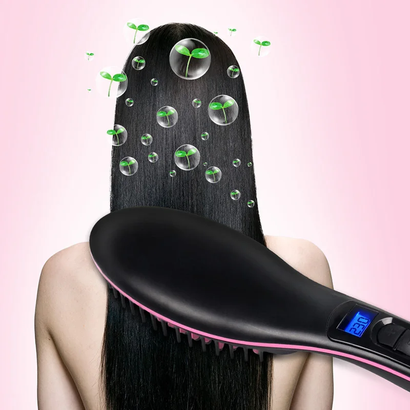 

Heating Electric Anti Static Ceramic Fast Hot Ionic Hair Straightening Styling Tool Irons Brush Combs Hair Straightener Women