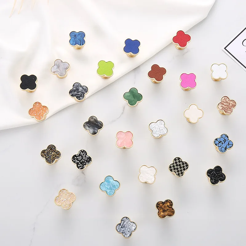 four leaf clover furniture handles single hole cabinet knobs bathroom kitchen wall hanging hook furniture knob drawer pulls free global shipping