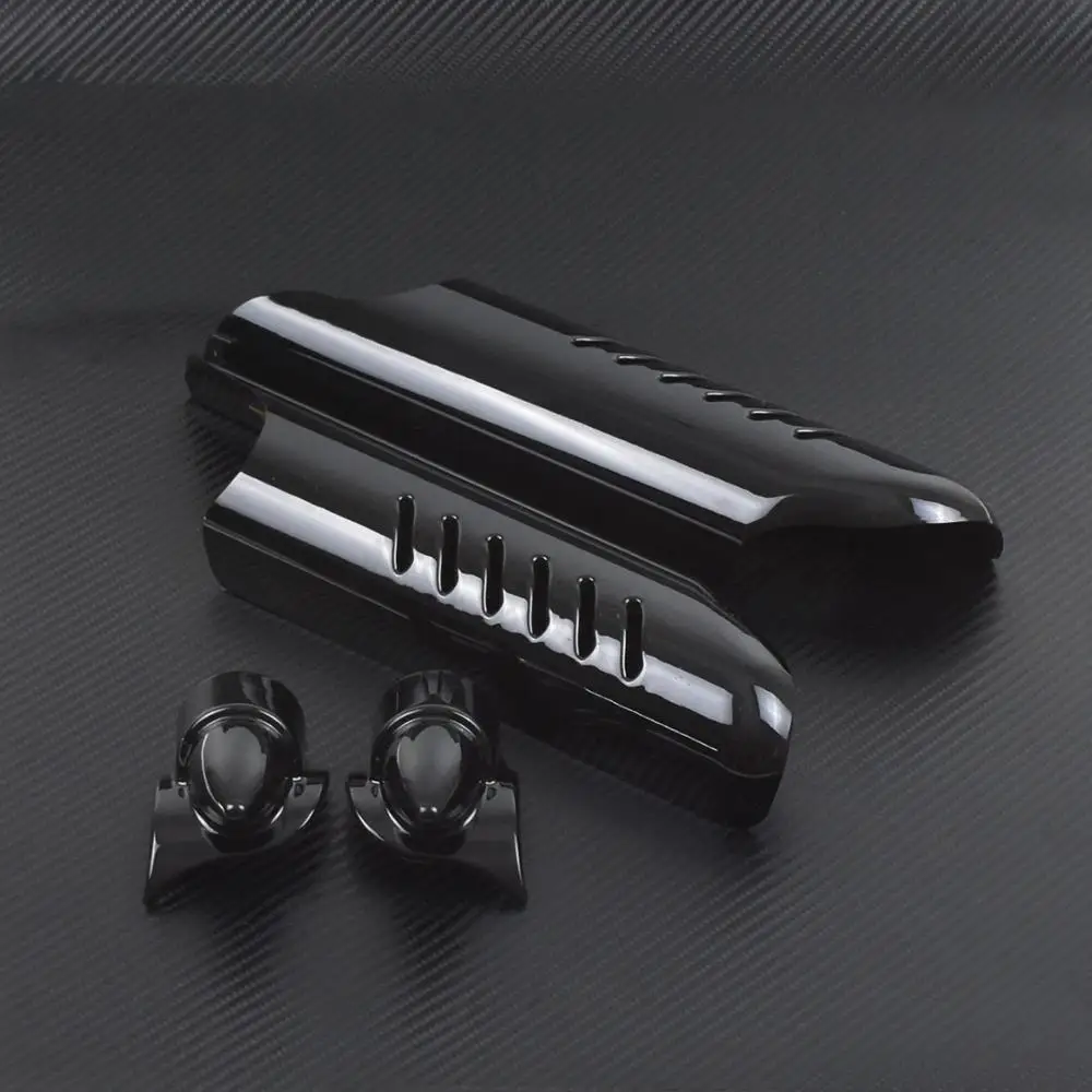 Защитные дефлекторы для ножек нижней вилки maction из АБС пластика черный хром Harley