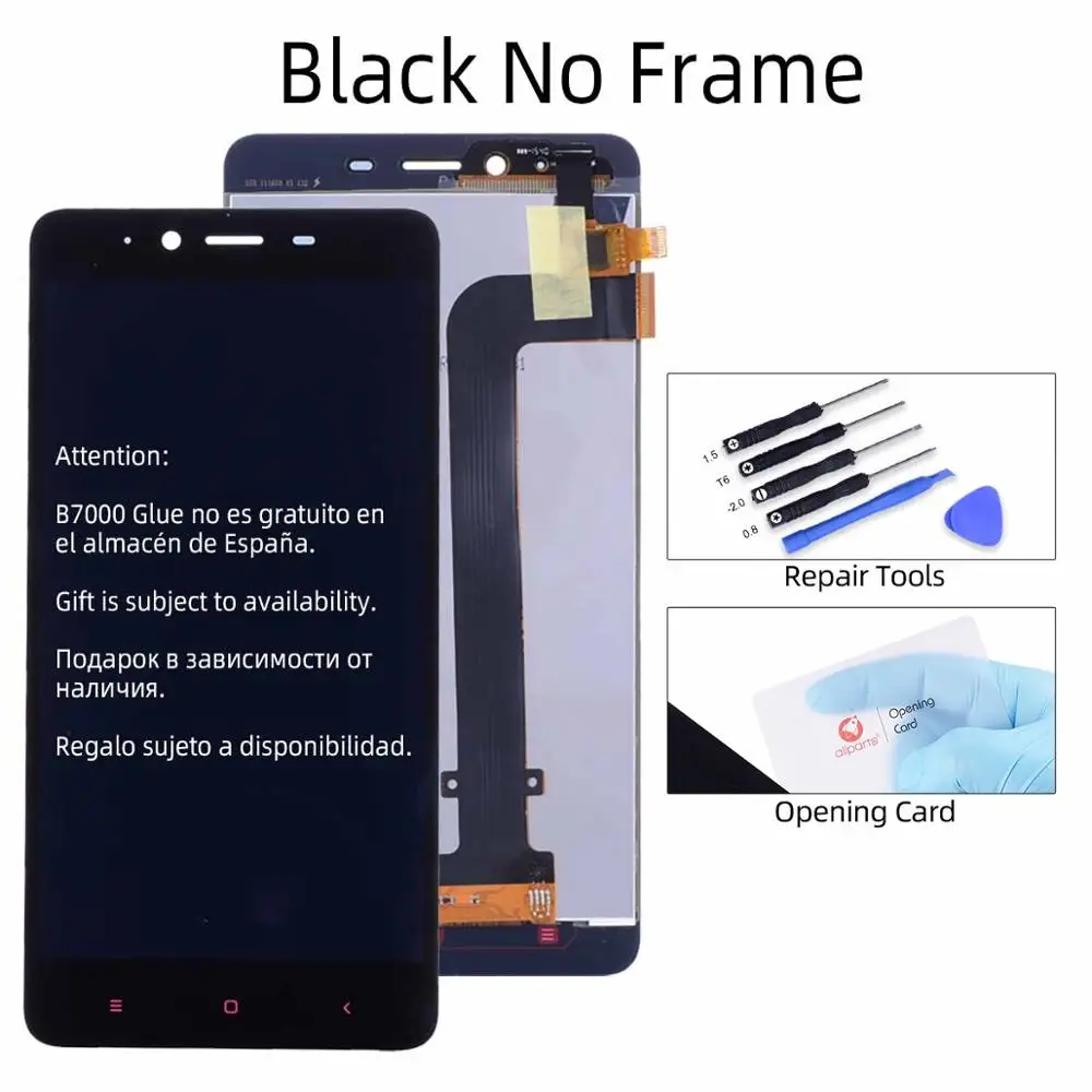 Дисплей для XIAOMI Redmi Note 2 LCD в сборе с тачскрином на рамке 5.5'' черный - Цвет: Black No Frame