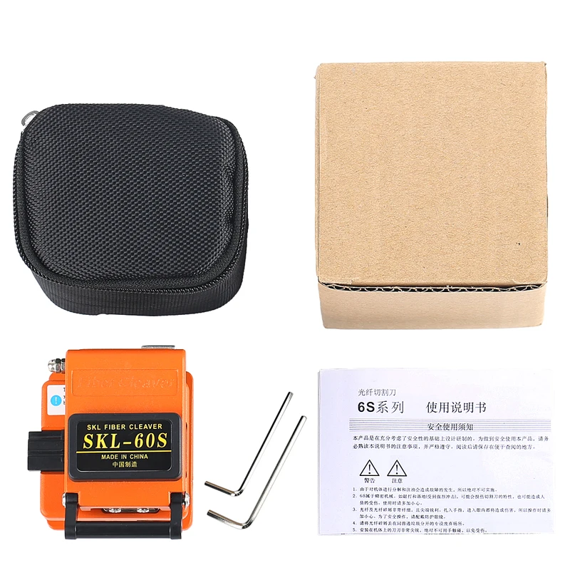 

orange SKL-60S Fiber Cleaver Cable Cutter Three-in-one Fixture of Bare Optical Fiber for Leather Optical Cable Tail Jump