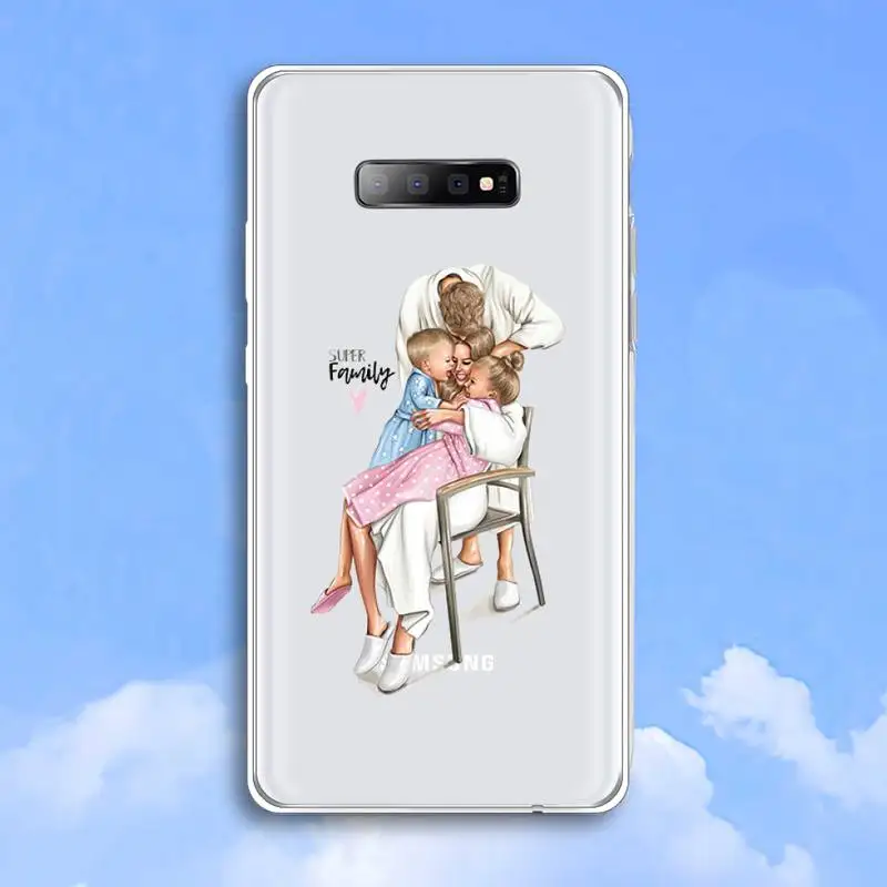 

Love family Mom and baby Phone Case Transparent For Samsung Galaxy A 71 21s S note 8 9 10 plus 20 ultra