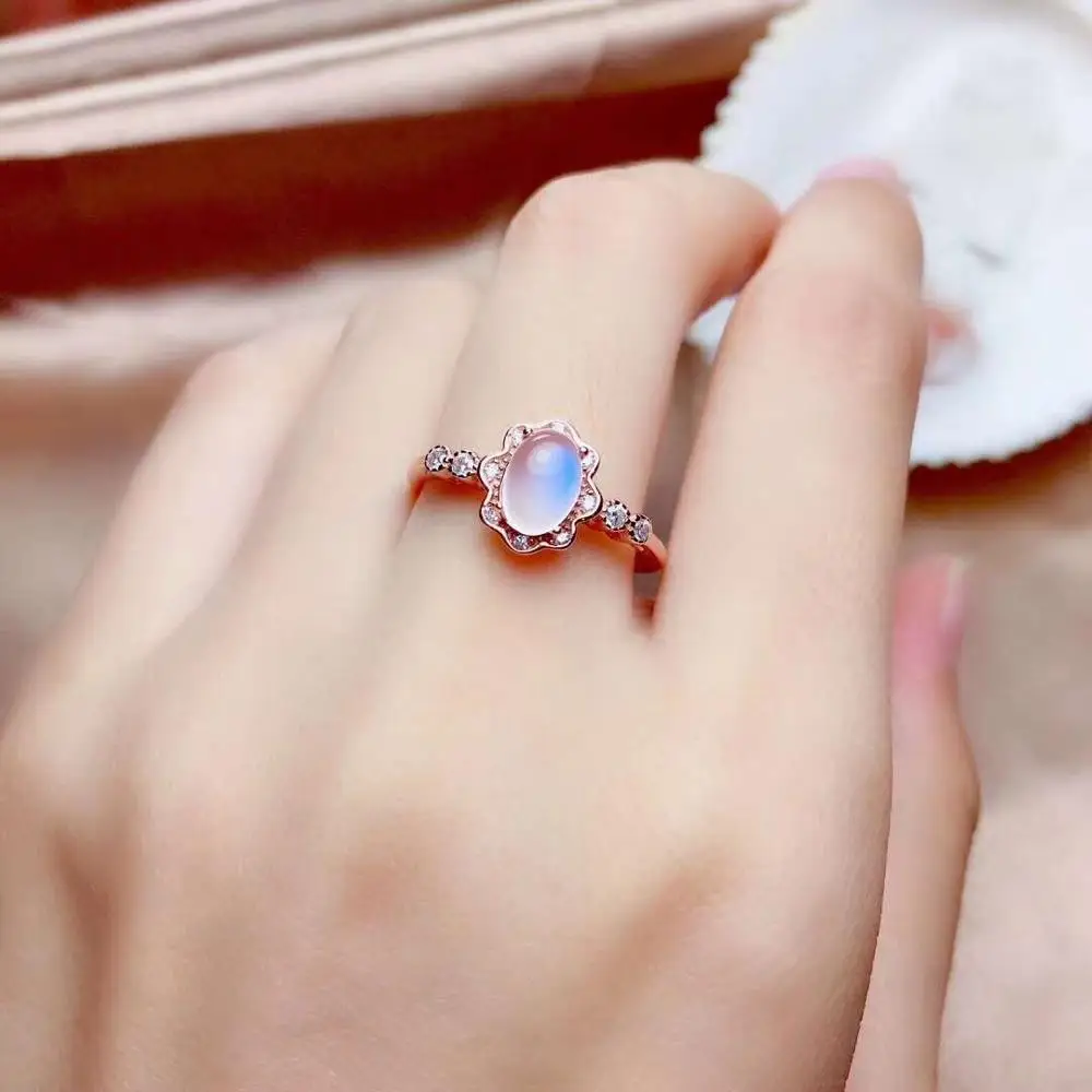 

Кольцо из серебра 925 пробы с натуральным лунным камнем для мужчин и женщин