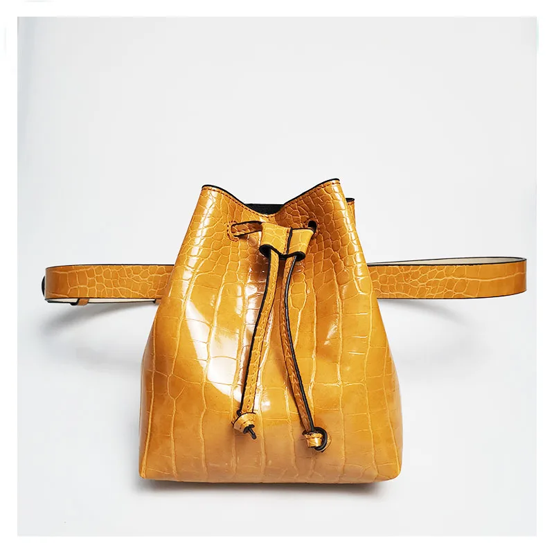 Women Waist Packs PU Bag Alligator skin Fanny Pack Trouser Belt Fashion Lady's snake Purse Bucket Bags | Багаж и сумки