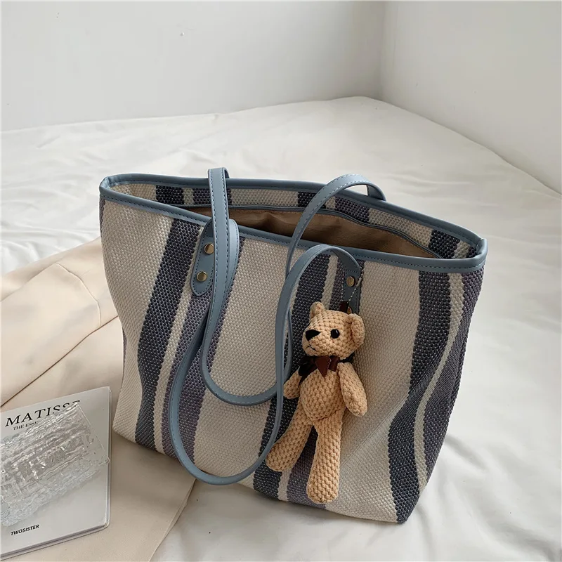 

2021 Повседневная роскошная дизайнерская Холщовая Сумка-тоут, женская простая сумка-шоппер в Корейском стиле, женская сумка на плечо высоког...