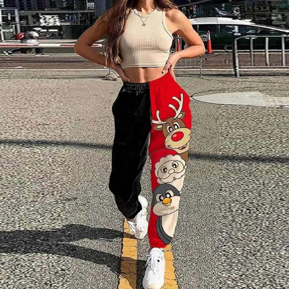 Новые модные брюки для бега женские мешковатые спортивные с рождественским