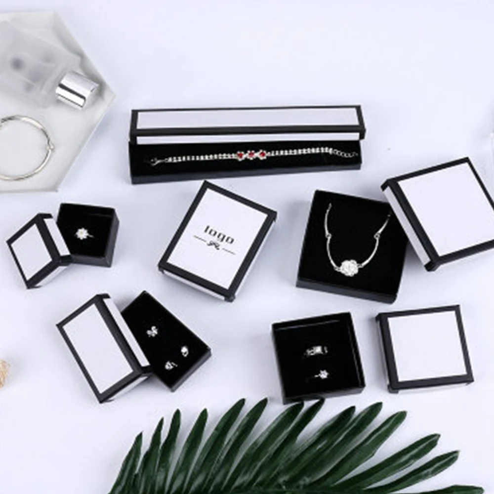 Крафт коробка ювелирных изделий бумажный подарок кольцо серьги кулон защита