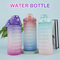 2l water bottle with straw time marker storage container bpa free drinking water jug recyclable bottle for gym outdoor sports