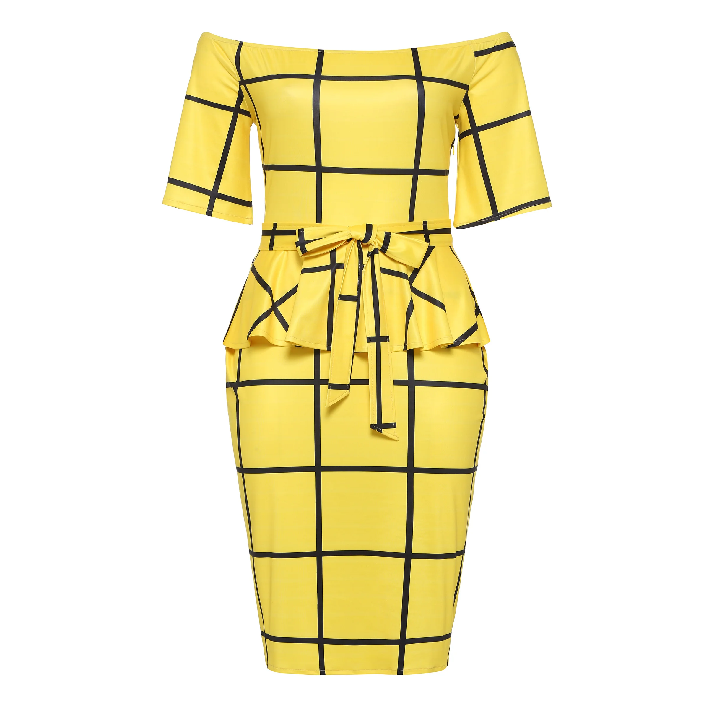 Женское облегающее платье в клетку большого размера новинка 2018 Бандажное с