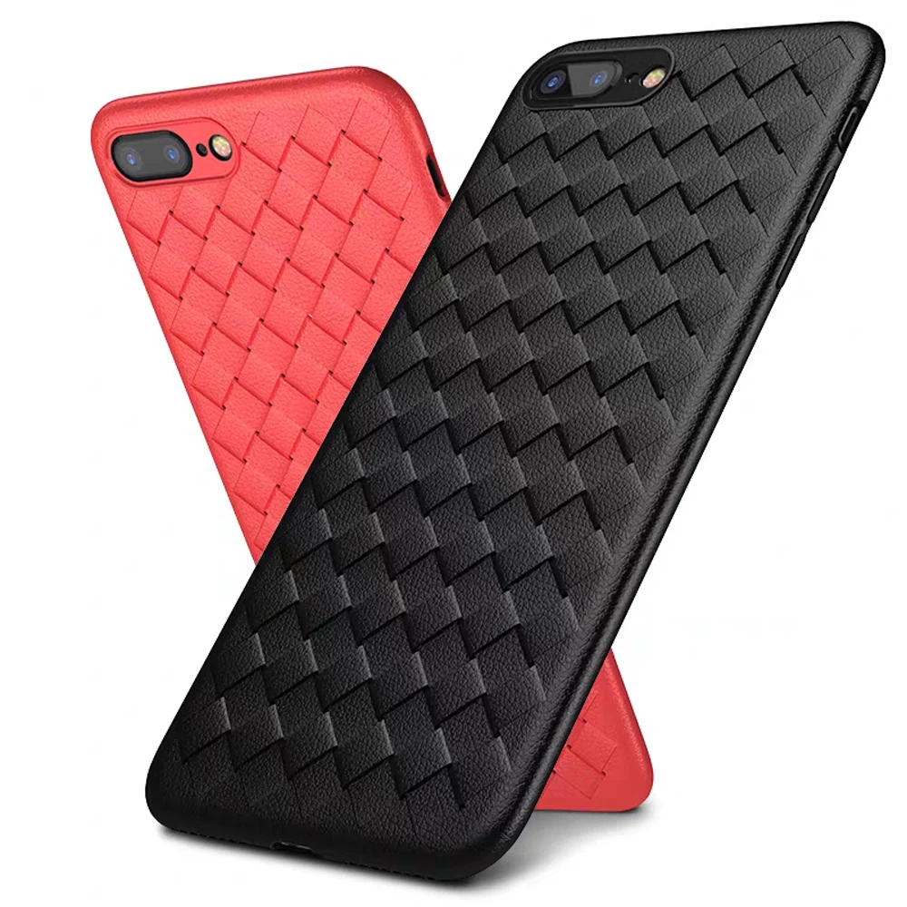 

For Iphone SE 2020 Case Cover Luxury Silicone Bumper Woven Weave Grid Full Protective Phone Case For Iphone SE 2 case 4.7inch