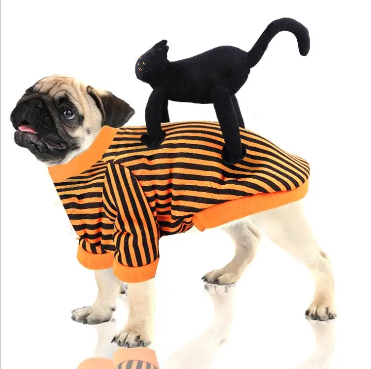 Одежда для собак косплея средней длины смешная черная кошка стоящая Женская