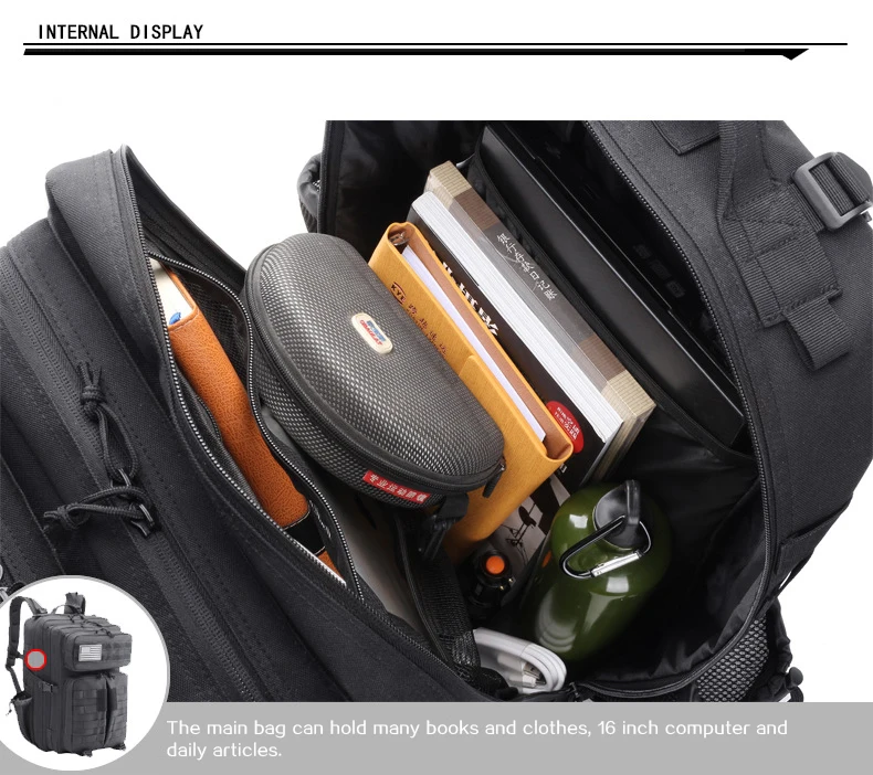 Водонепроницаемый тактический камуфляжный рюкзак 45 л мужские дорожные уличные