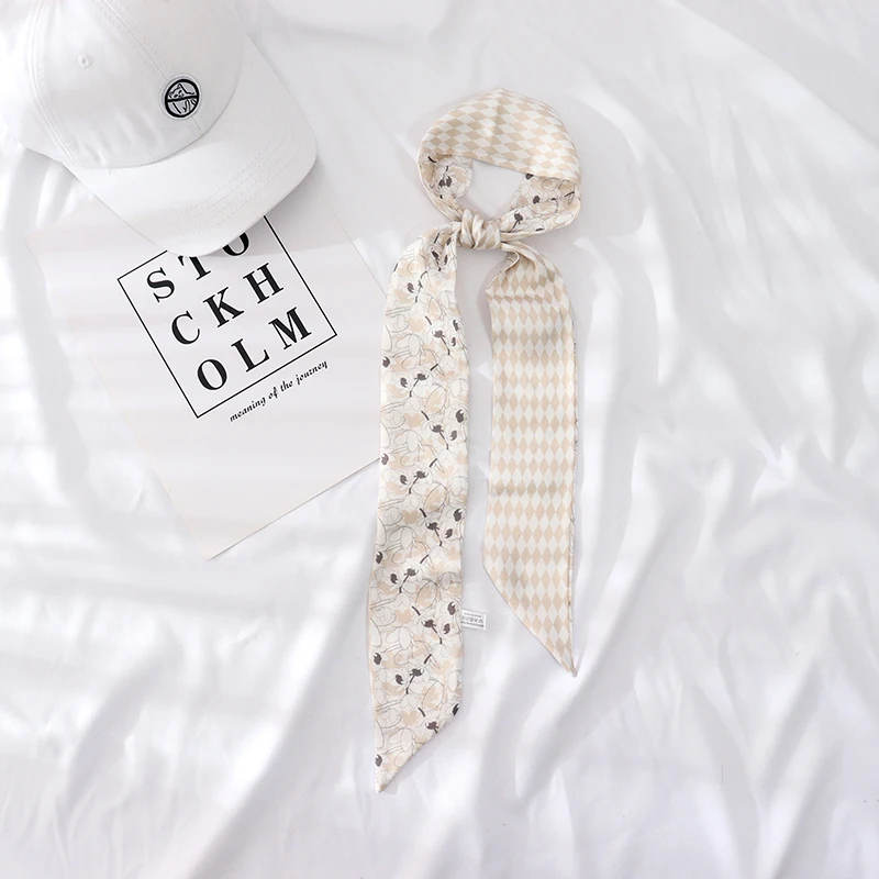 

120*6 new long female small scarf plaid scarves wrist strap hairband ribbon long bag women skinny scarf women