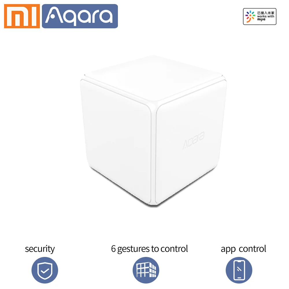 Aqara контроллер Magic Cube беспроводной переключатель Xiao mi умный дом датчик 6 жестов датчик ZigBee mi home приложение подключение - Цвет: Белый