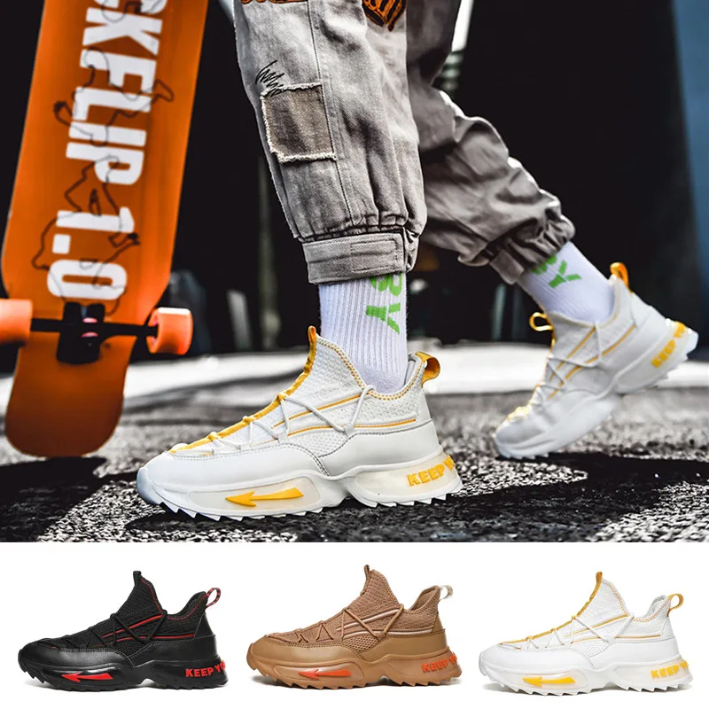 

Brand New Antiskid Breathable Mens Sports Shoes Fashion Low Top Running Shoes Outdoor Casual Trainers Sneakers