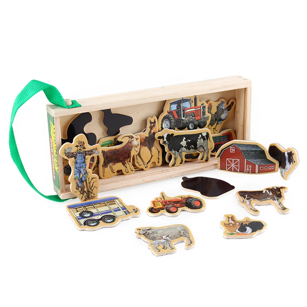 20 шт деревянные магниты на холодильник наклейки с изображением животных