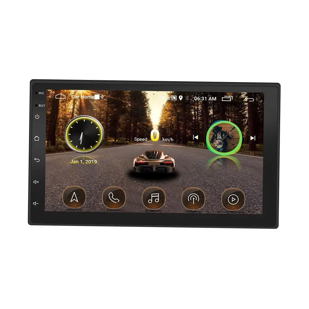 Двойной Din 7 дюймов 1080P Android 8 1 автомобильный стерео Gps навигатор радио плеер 1G + 16G