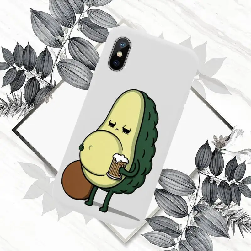 

cute cartoon Avocado Phone Case Candy Color for iPhone 6 7 8 11 12 s mini pro X XS XR MAX Plus