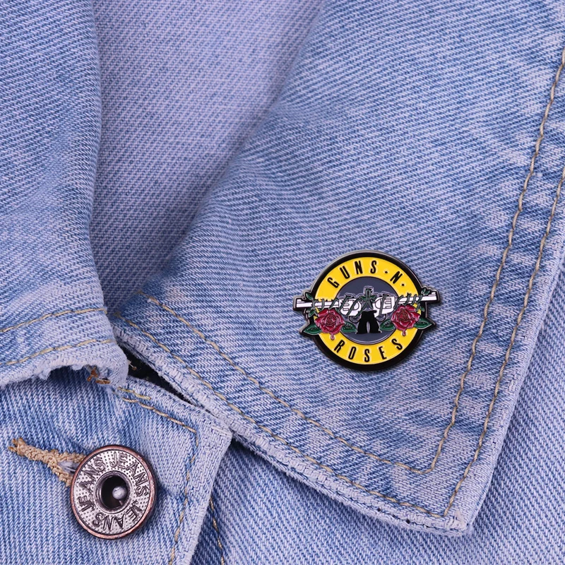 Guns N Roses Band брошь с логотипом badge GNR эмалированная булавка для любителей музыки |