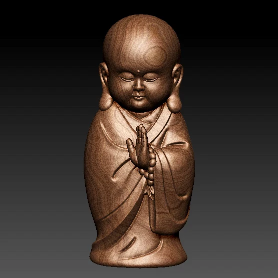 Cute Little monk 3D модель для ЧПУ резной фигуры скульптурный станок в формате STL |