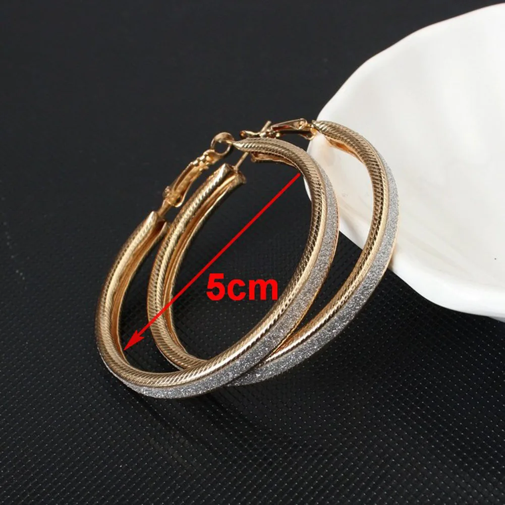 

Fashion Hoop Earrings With Rhinestone Crystals Big Circle Earrings Simple Earrings Big Circle Gold Color Loop Earrings For Women