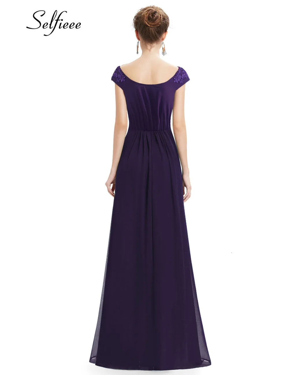 Women Summer Dress Plus Size Elegant A Line V Neck Off Shoulder Long Chiffon Appliques Lace Party Dress Vestidos Robe Femme