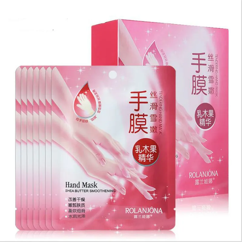 

20pcs=10Pair Shea Moisturizing Hand Mask Super Smoothing Whitening Gloves Anti-Aging Nourishing Masks for Hand Skin Care Peeling