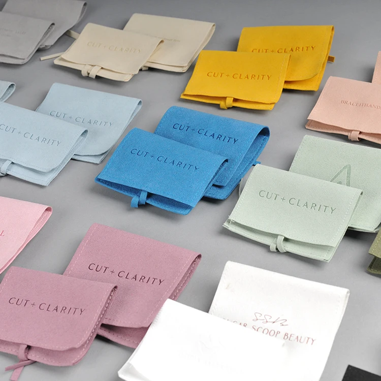 custom size and logo cotton fabric suede gift jewelry pouch and bag