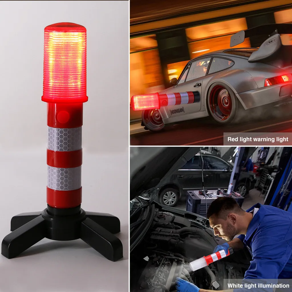 

1pc Led Strobe Warning Security Flashing Flicker Road Light Flashlight For Safety