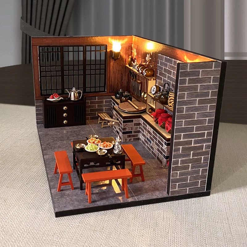 Деревянная миниатюрная китайская кукольная комната сделай сам наборы для