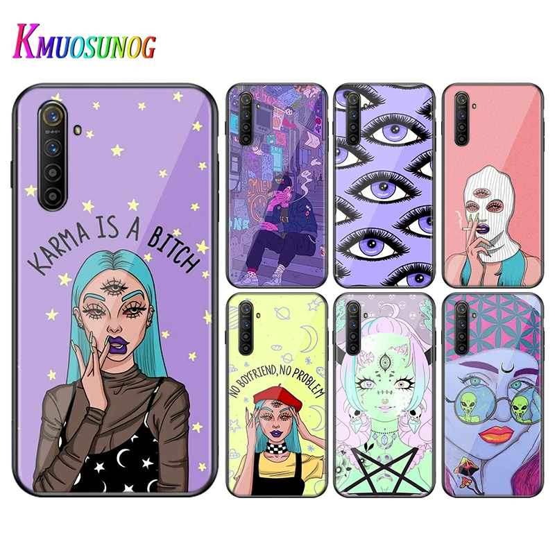 Силиконовый чехол Bad girl Smoke Eyes для OPPO Reno 4 3 Pro 10X Zoom 2 Z F ACE X2 5G A5 A9 2020|Бамперы| |