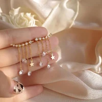 2021 exquisite temperament star crystal tassel drop earrings rear hanging fashion women super fairy trendy wedding jewelry gift