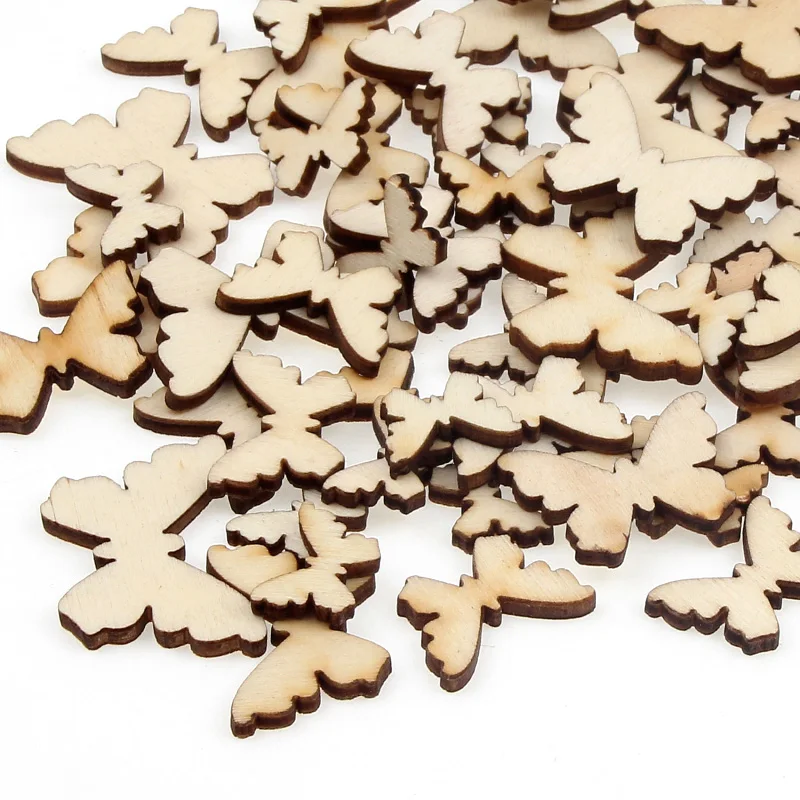 

30pcs Wooden Butterfly Pattern Scrapbooking Craft For Handmade Ornament Accessory Home Art Decoration
