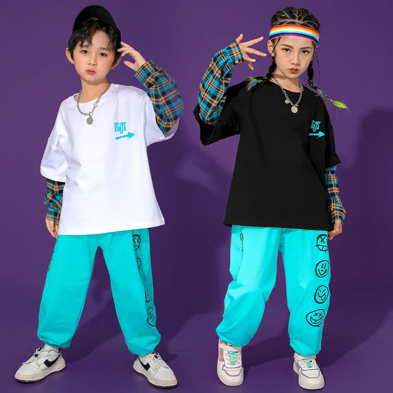 

Kids Show Clothes Hip Hop Clothing Oversize Sweatshirt Casual Jogger Pants For Girls Boys Performance Outfits Dance Costume