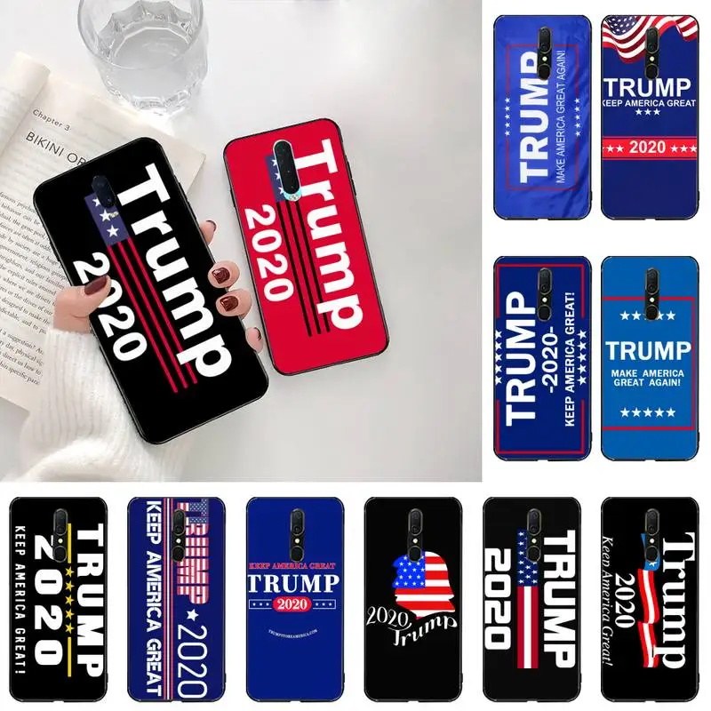 

YJZFDYRM Donald Trump Election 2020 Soft Phone Cover For Oppo A5 A9 2020 Reno2 z Renoace 3pro Realme5Pro