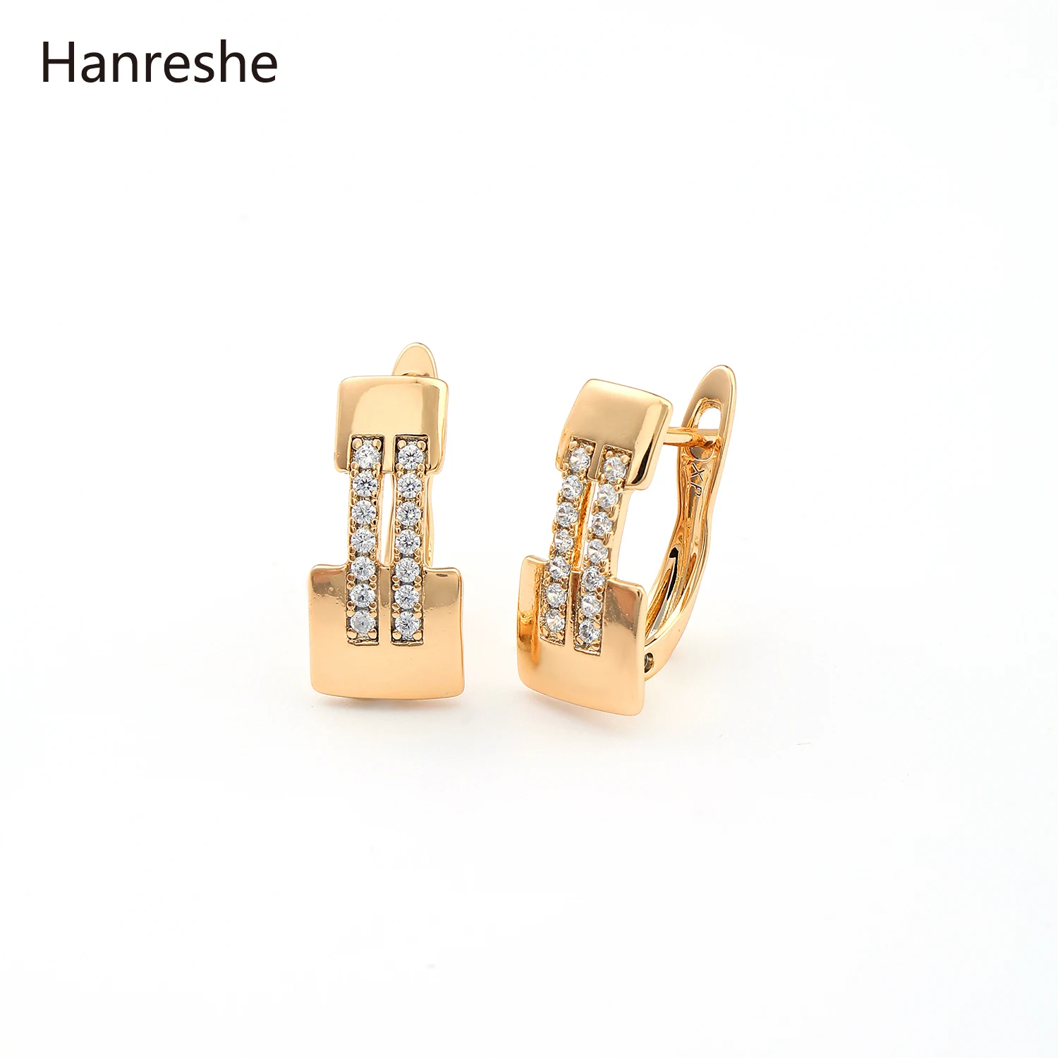

Hanreshe Small Stud Earrings Mini Zircon Female Classic Fashion Jewelry Party High Quality Rose Gold Color Earring Woman Gift