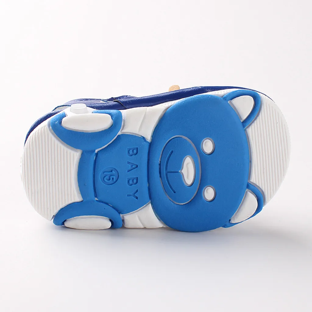 Звуковая обувь для новорожденных девочек и мальчиков мультяшный вертолет синяя