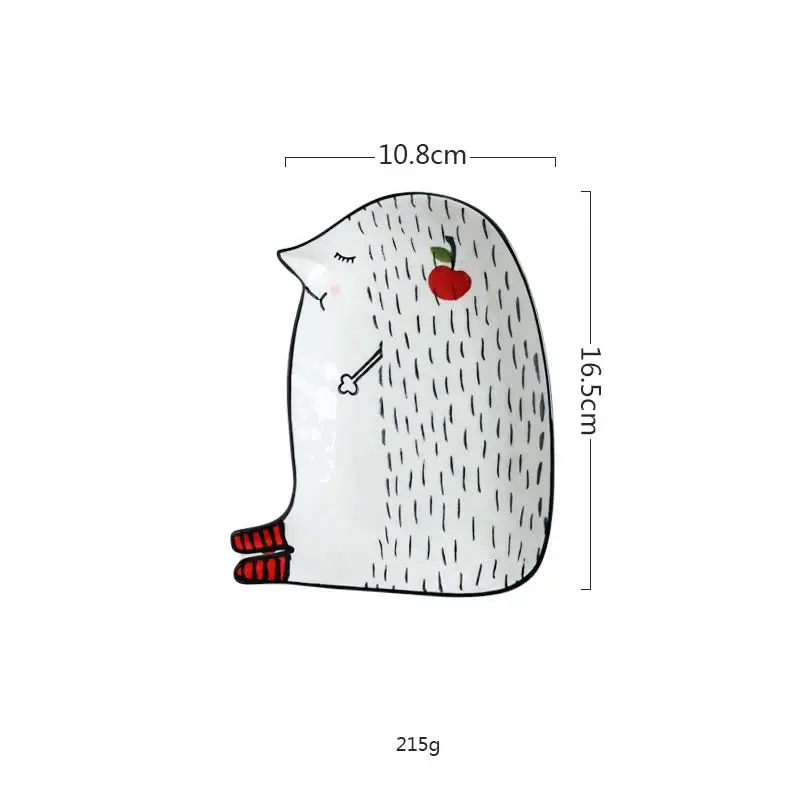 (Hedgehog) Dish Керамическая тарелка мультяшная Милая Керамическая Детская Чаша для завтрака блюдо десерт фрукты закуски тарелка животное столовые приборы миска посуда - Цвет: (Hedgehog) Dish